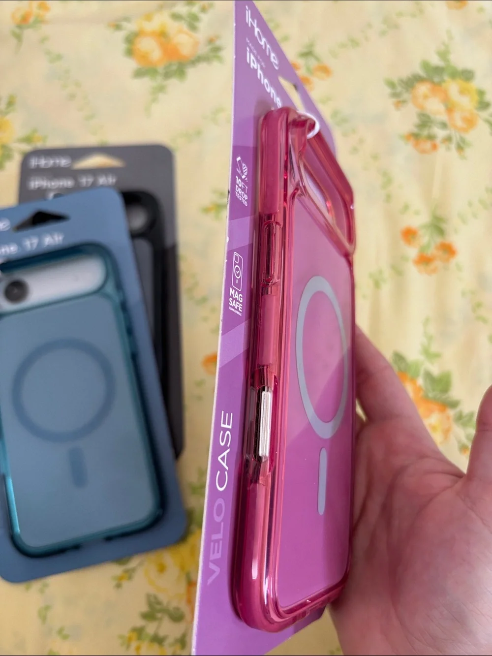 iHome Clear Bumper MagSafe Cases in Black, Blue, and Pink